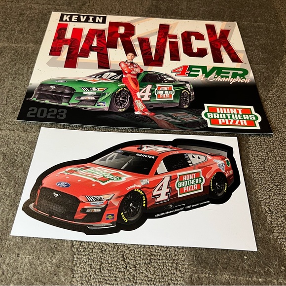 *6 for $10!* Kevin Harvick NASCAR Hero Card w/ Sticker Hunt Brothers Pizza Race - Picture 1 of 7